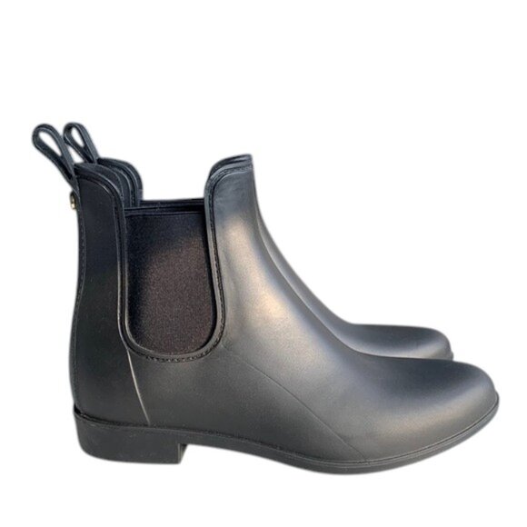 Sam Edelman Women’s 9 Black Tinsley Rain Boots Matte Waterproof Ankle Chelsea - Picture 1 of 14